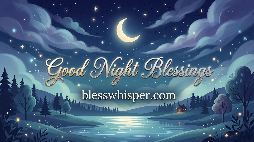 Good night blessings with peaceful prayer for restful sleep