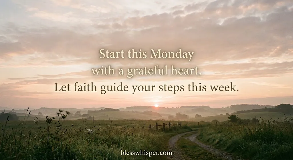 Happy Monday morning blessings with a peaceful