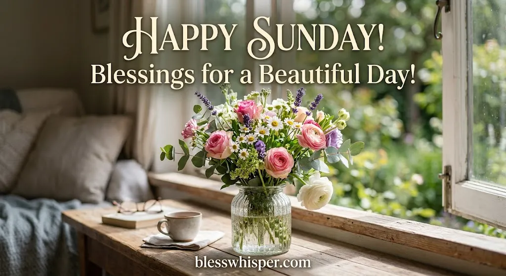 beautiful happy sunday picture with flowers