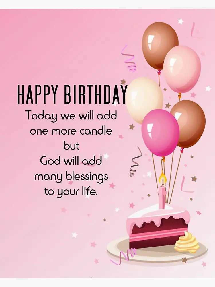 Christian happy birthday wishes for WhatsApp with a cartoon smartphone, birthday greeting, cake, balloons, and Christian blessings.