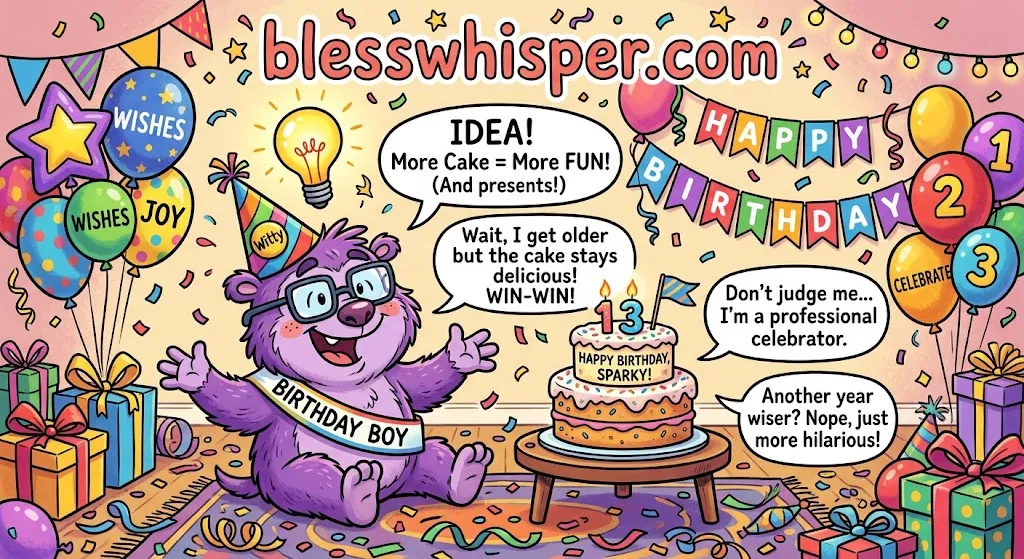 Clever cartoon birthday character sharing clever hilarious birthday wishes