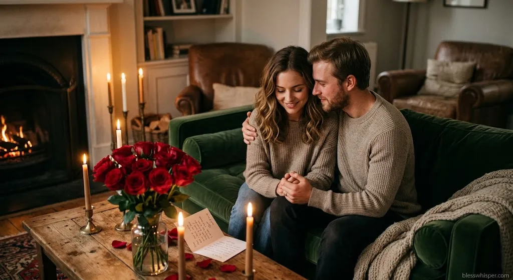 Touching Valentine message for him with deep romantic words and heartfelt Valentine card