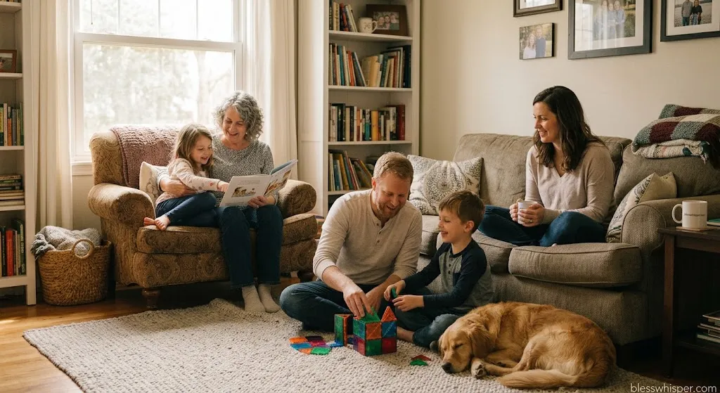happy sunday picture for family with a warm peaceful scene