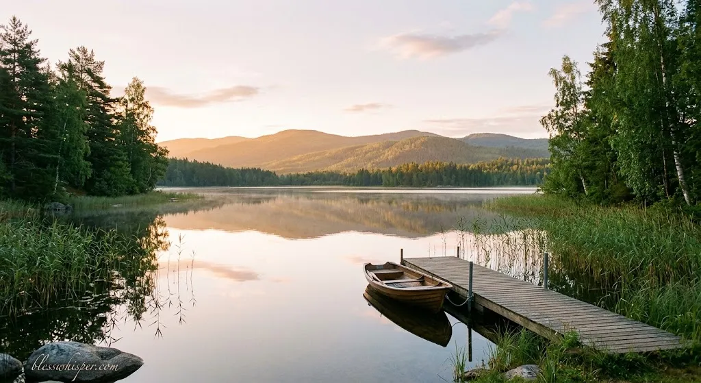 happy sunday picture with peaceful nature and blessings