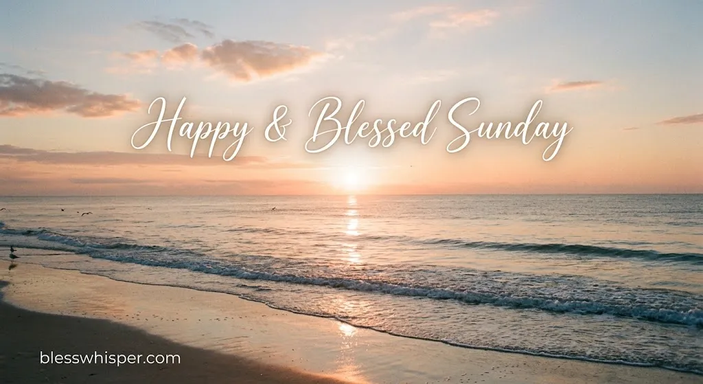 happy sunday picture with a peaceful sunrise