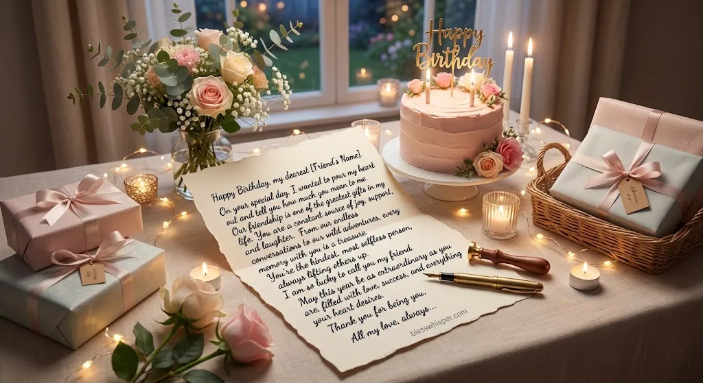 happy birthday wishes for friend with long heartfelt birthday message and gifts