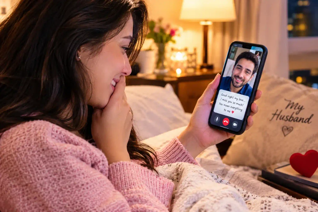 Long-distance valentines day message to wife