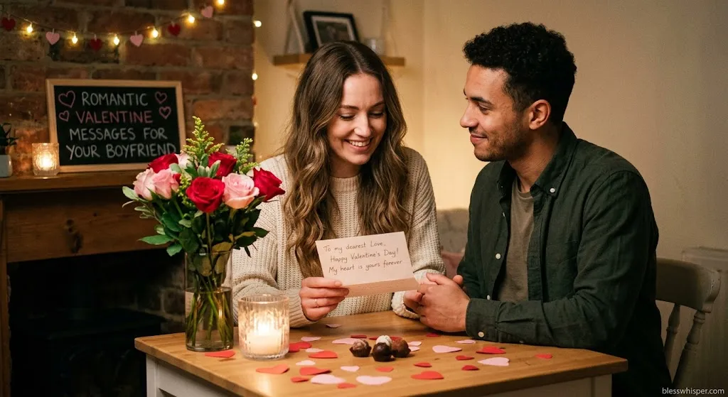 Touching Valentine message for him with romantic Valentine wishes for boyfriend