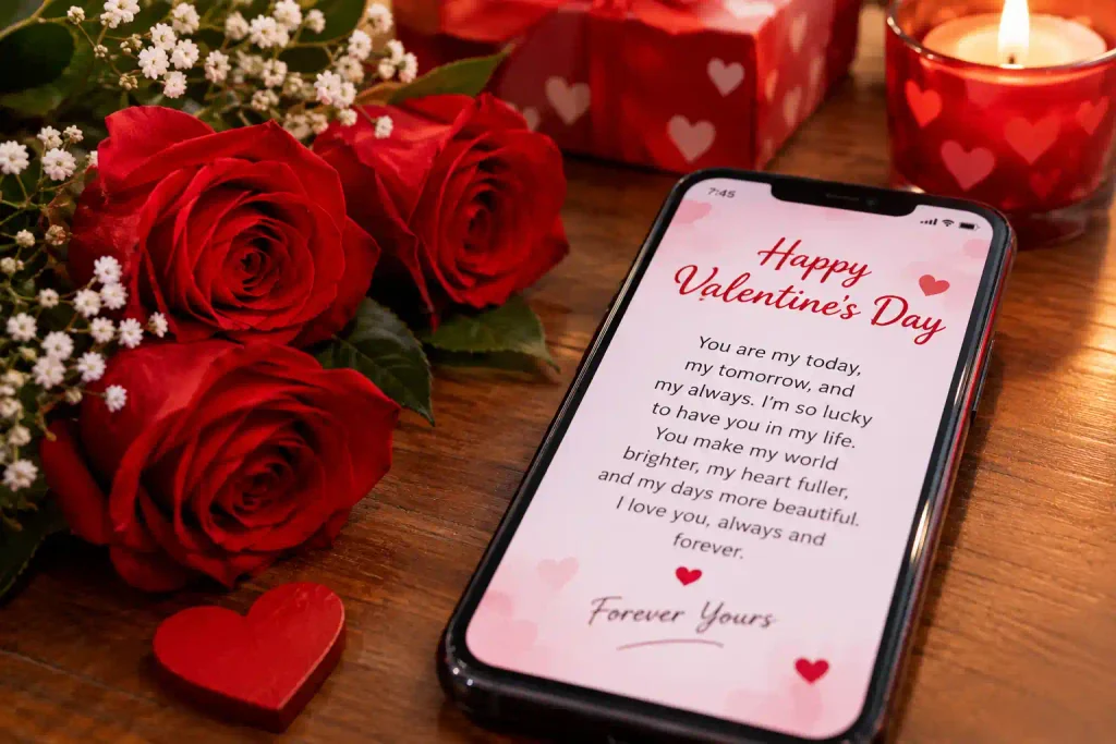 Short valentines day message to wife on phone