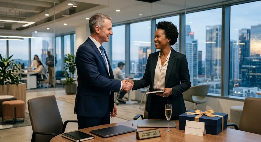 Corporate congratulations messages for clients and business partners celebrating success.