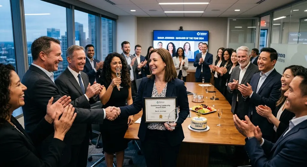 Corporate congratulations messages for managers celebrating leadership achievements.