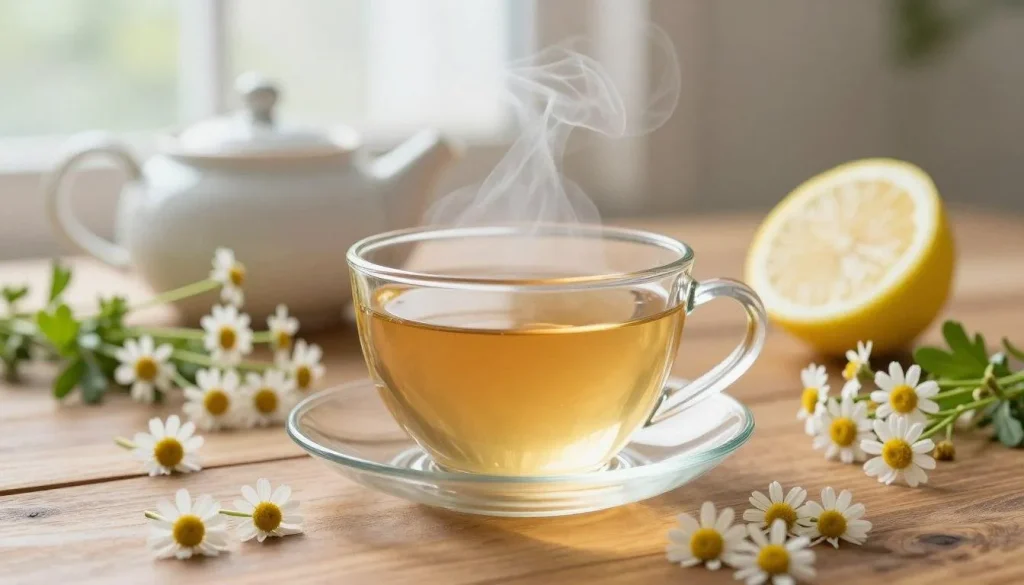 New Month Blessings for Health and Healing with herbal tea, fresh flowers, and a peaceful setting