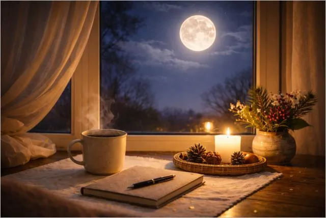 Sunday night blessings for husband with a Bible, warm lantern light, and a peaceful nighttime setting.